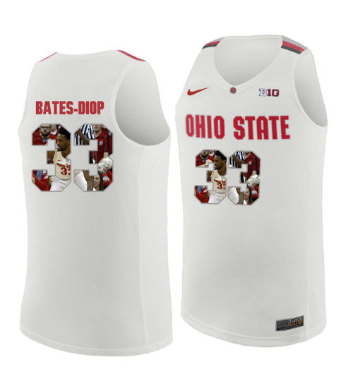 Ohio State Buckeyes 33 Keita Bates Diop College Basketball Jersey White 4034 retro stitched fan jersey RTJ8615 image 1