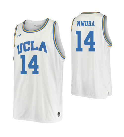 Kenneth Nwuba College Basketball Jersey White UCLA Bruins retro stitched fan jersey RTJ4577 image 1