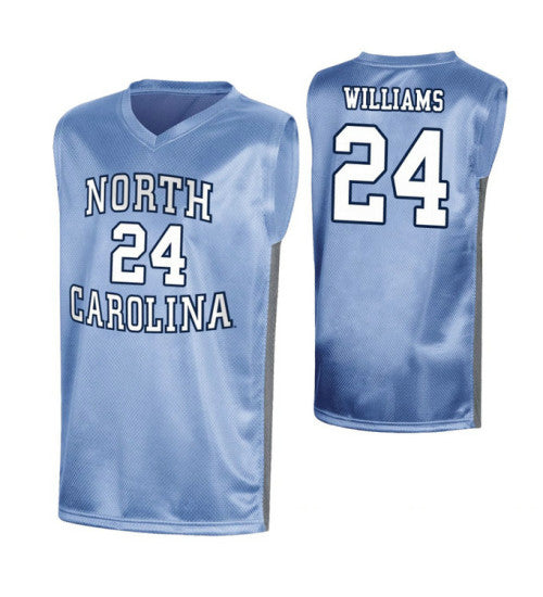 North Carolina Tar Heels 24 Kenny Williams Royal College Basketball Jersey retro stitched fan jersey RTJ8969 image 1