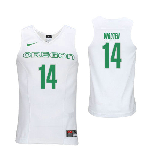 Oregon Ducks 14 Kenny Wooten White College Basketball Jersey retro stitched fan jersey RTJ8419 image 1