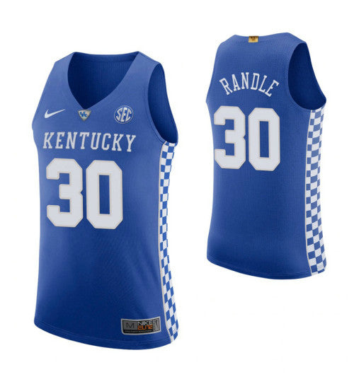 Kentucky Wildcats 30 Julius Randle Royal College Basketball Jersey retro stitched fan jersey RTJ4483 image 1