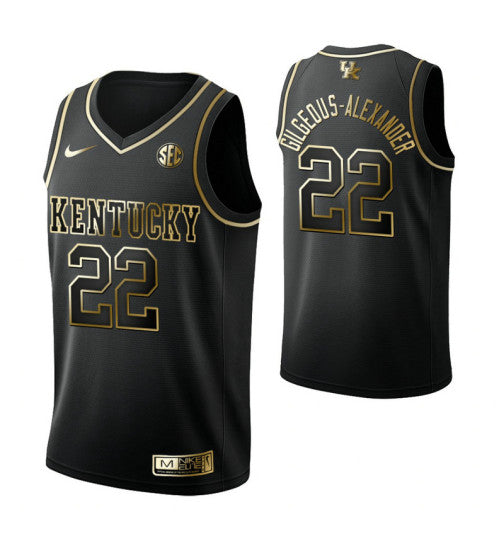 Kentucky Wildcats 22 Shai Gilgeous Alexander Black College Basketball Jersey retro stitched fan jersey RTJ10374 image 1