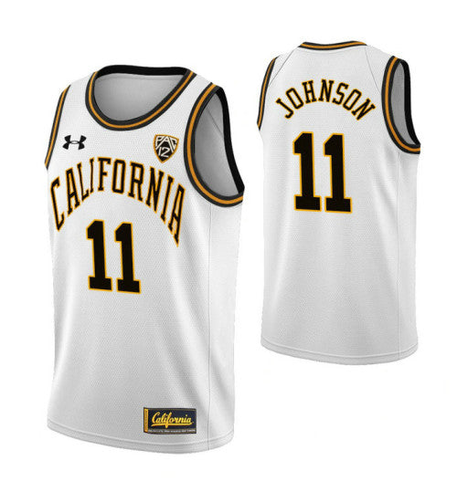 California Golden Bears 11 Kevin Johnson Classic College Basketball Jersey White retro stitched fan jersey RTJ6066