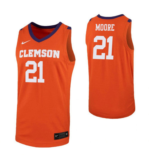 Clemson Tigers 21 Khavon Moore Orange College Basketball Jersey retro stitched fan jersey RTJ5975 image 1
