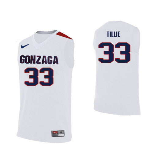 Gonzaga Bulldogs Killian Tillie College Basketball Jersey White retro stitched fan jersey RTJ11080 image 1