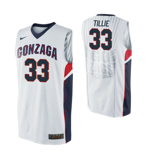 Gonzaga Bulldogs 33 Killian Tillie White College Basketball Jersey retro stitched fan jersey RTJ11105 image 1