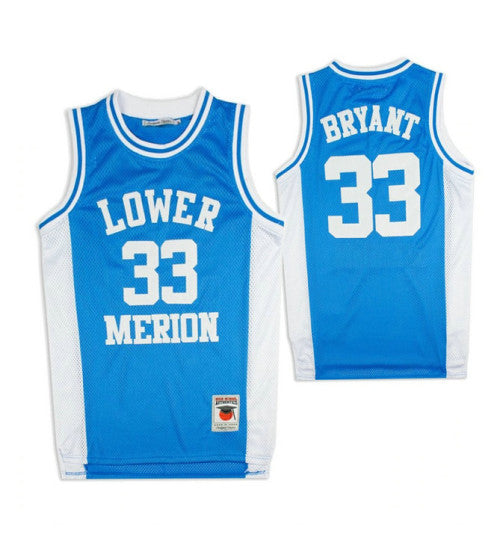 Lower Merion Kobe Bryant 33 High School Basketball College Basketball Jersey Sky Blue retro stitched fan jersey