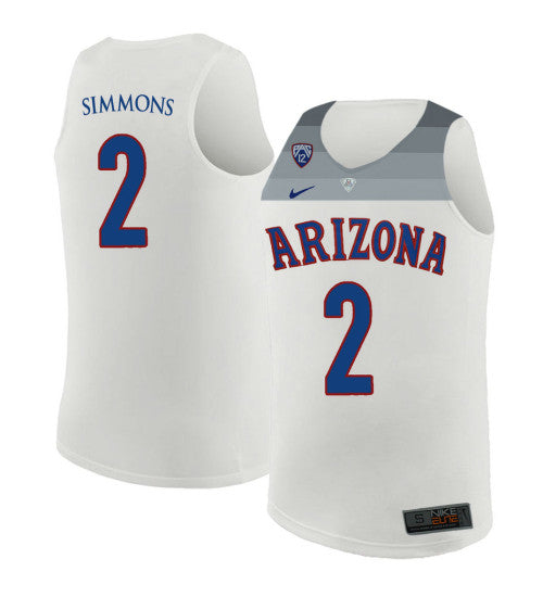 Arizona Wildcats 2 Kobi Simmons College Basketball Jersey White 246 retro stitched fan jersey RTJ12403 image 1