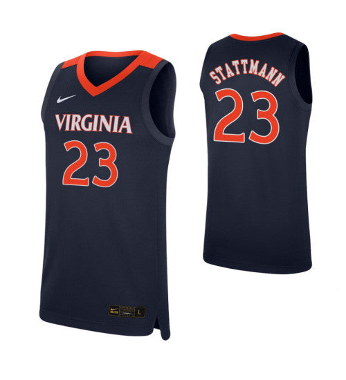 Virginia Cavaliers 23 Kody Stattmann Navy College Basketball Jersey retro stitched fan jersey RTJ7123 image 1