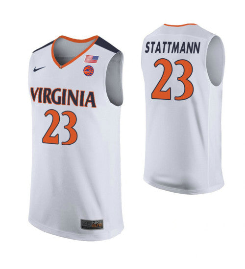 Virginia Cavaliers Kody Stattmann College Basketball Jersey White retro stitched fan jersey RTJ7088 image 1