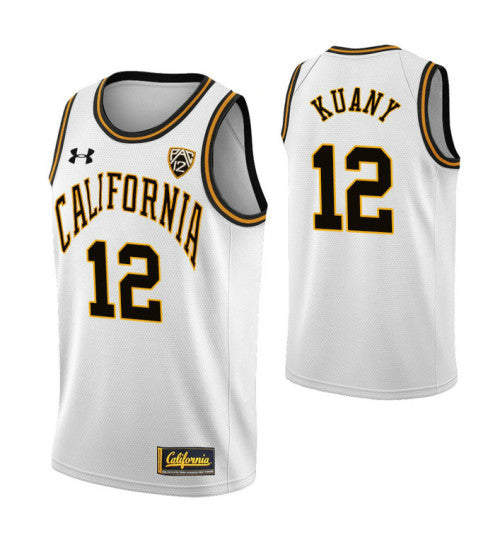 California Golden Bears 12 Kuany Kuany Classic College Basketball Jersey White retro stitched fan jersey RTJ11964