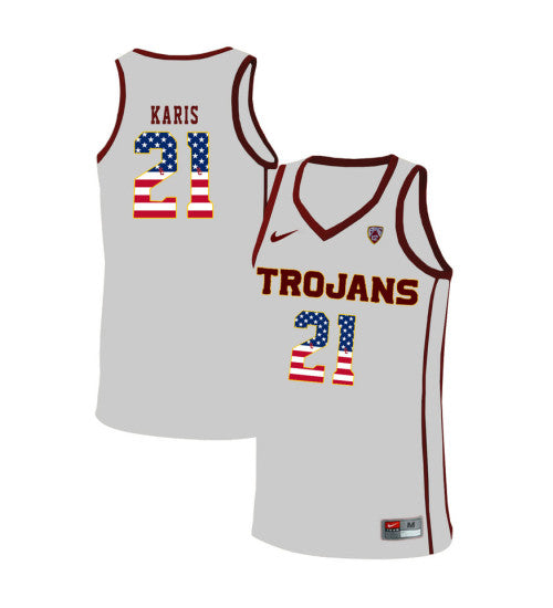 USC Trojans 21 Kurt Karis College Basketball Jersey White 10971 retro stitched fan jersey RTJ1678 image 1