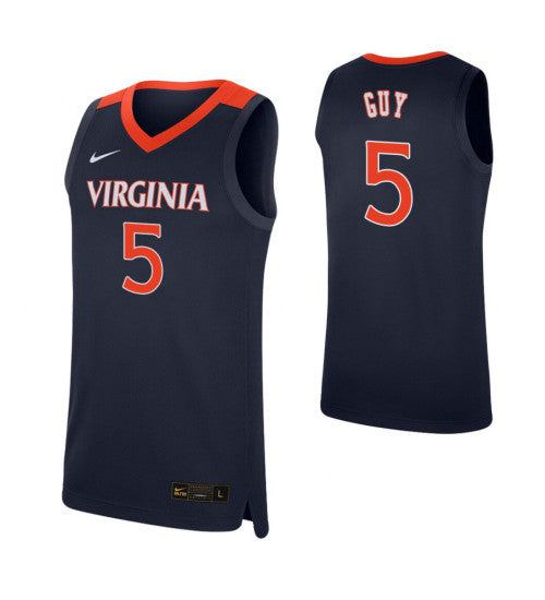 Virginia Cavaliers 5 Kyle Guy Navy College Basketball Jersey retro stitched fan jersey RTJ7103 image 1
