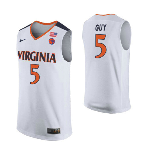 Virginia Cavaliers Kyle Guy College Basketball Jersey White retro stitched fan jersey RTJ7087 image 1