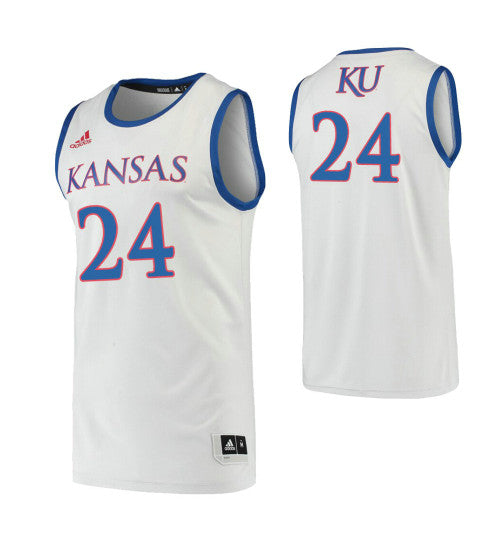Kansas Jayhawks 24 Lagerald Vick Gray College Basketball Jersey retro stitched fan jersey RTJ10605 image 1
