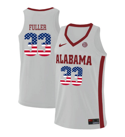 Alabama Crimson Tide 33 Landon Fuller College Basketball Jersey White 5965 retro stitched fan jersey RTJ6684 image 1