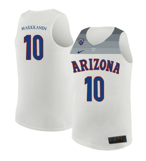 Arizona Wildcats 10 Lauri Markkanen College Basketball Jersey White 6116 retro stitched fan jersey RTJ6533 image 1