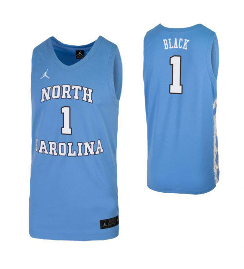 Leaky Black College Basketball Jersey Carolina Blue North Carolina Tar Heels retro stitched fan jersey RTJ10289 image 1