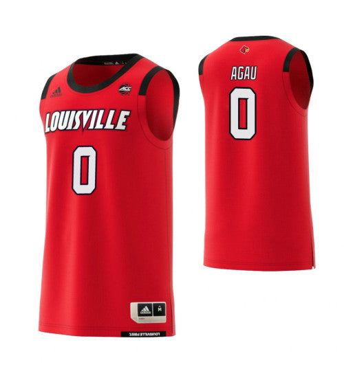 Louisville Cardinals 0 Akoy Agau College Basketball Jersey Red retro stitched fan jersey RTJ10285 image 1