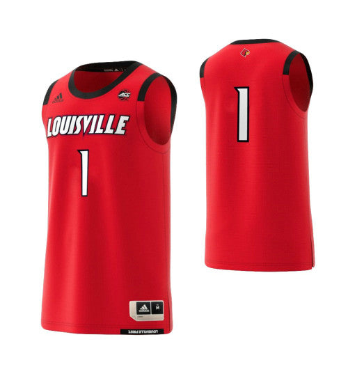 Louisville Cardinals 1 Basketball Adidas College Basketball Jersey Red retro stitched fan jersey RTJ4420 image 1