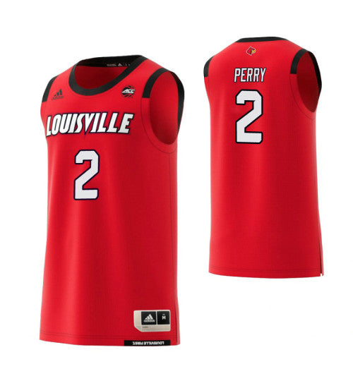 Louisville Cardinals 2 Darius Perry College Basketball Jersey Red 8263 retro stitched fan jersey RTJ4386 image 1