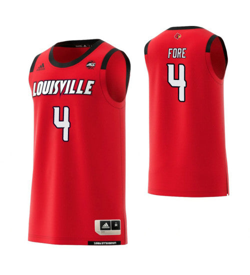 Louisville Cardinals 4 Khwan Fore College Basketball Jersey Red retro stitched fan jersey RTJ4342 image 1
