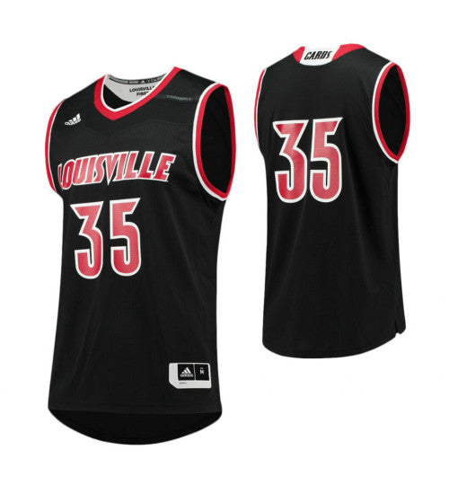 Louisville Cardinals 35 College Basketball Jersey Black retro stitched fan jersey RTJ4344 image 1
