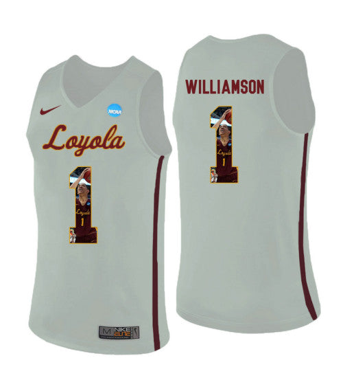 Loyola Chi Ramblers 1 Lucas Williamson College Basketball Jersey White retro stitched fan jersey RTJ4320 image 1