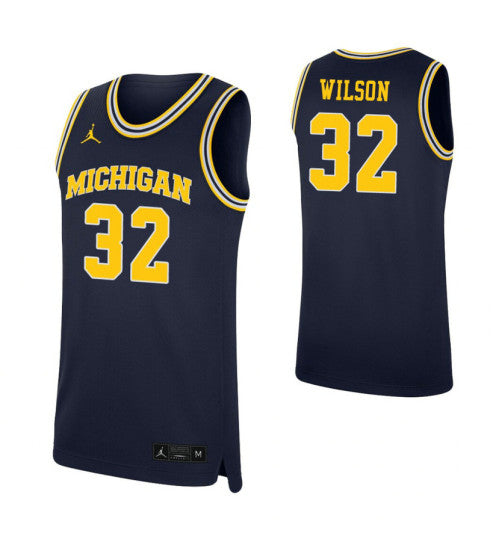 Luke Wilson College Basketball Jersey Navy Michigan Wolverines retro stitched fan jersey RTJ10045 image 1