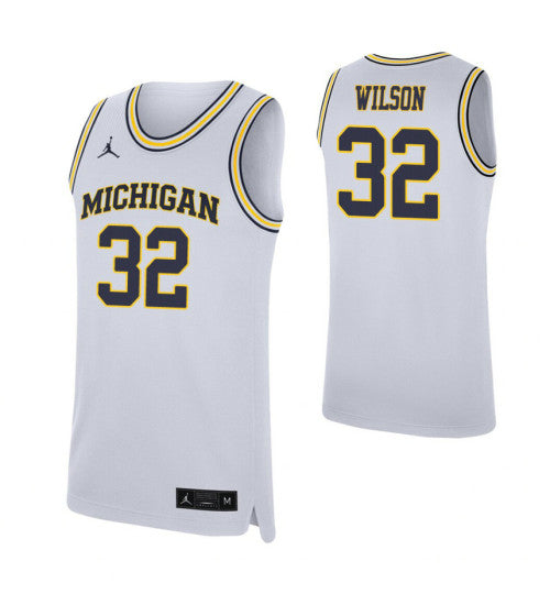Michigan Wolverines 32 Luke Wilson White College Basketball Jersey retro stitched fan jersey RTJ3604 image 1