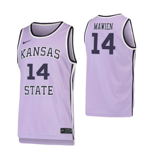 Makol Mawien Kansas State Wildcats Purple College Basketball Jersey retro stitched fan jersey RTJ4190 image 1