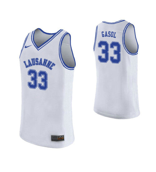 Marc Gasol 33 High School College Basketball Jersey White retro stitched fan jersey RTJ4184 image 1