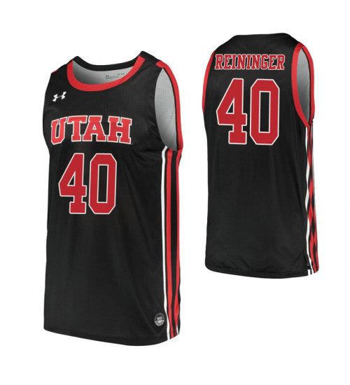 Marc Reininger College Basketball Jersey Black Utah Utes retro stitched fan jersey RTJ10033 image 1