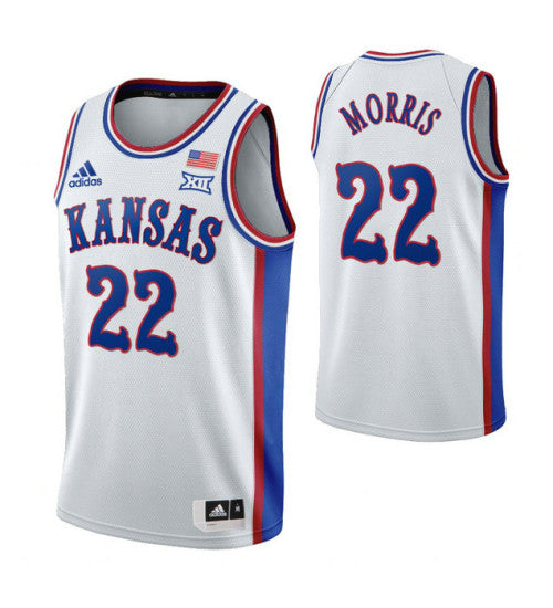 Kansas Jayhawks 22 Marcus Morris 1990S Throwback College Basketball Jersey White retro stitched fan jersey RTJ10506