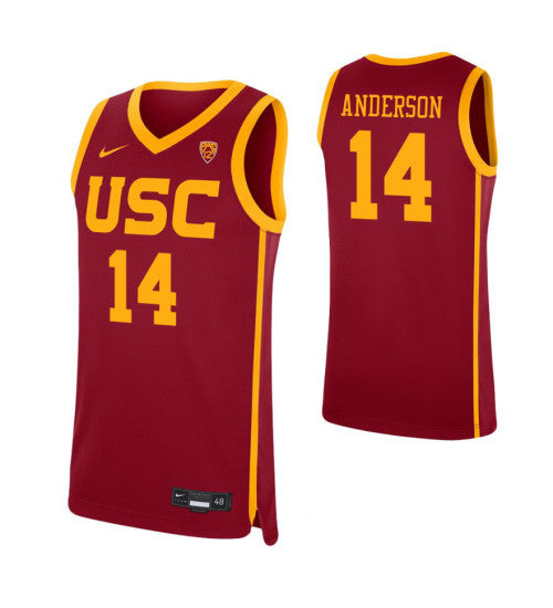 USC Trojans 14 Mckay Anderson Cardinal College Basketball Jersey retro stitched fan jersey RTJ1692 image 1