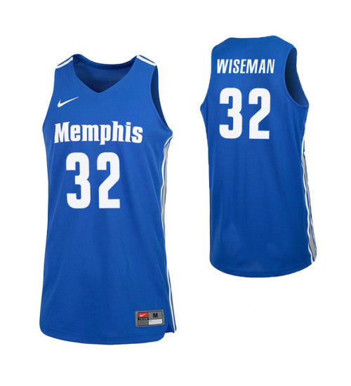 Memphis Tigers 32 James Wiseman Royal College Basketball Jersey retro stitched fan jersey RTJ9920 image 1