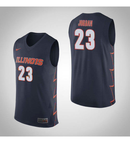 Illinois Fighting Illini 23 Aaron Jordan College Basketball Jersey Navy retro stitched fan jersey RTJ5125 image 1