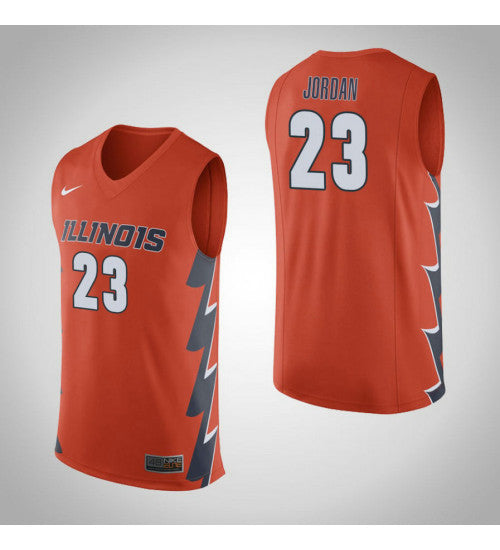 Illinois Fighting Illini 23 Aaron Jordan College Basketball Jersey Orange retro stitched fan jersey RTJ5124 image 1
