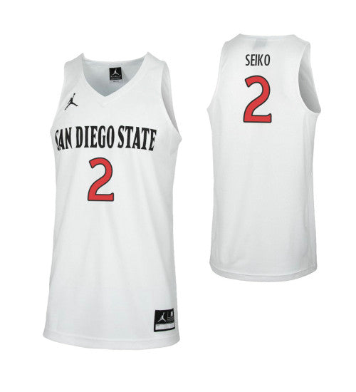 San Diego State Aztecs 2 Adam Seiko College Basketball Jersey White retro stitched fan jersey RTJ2414 image 1