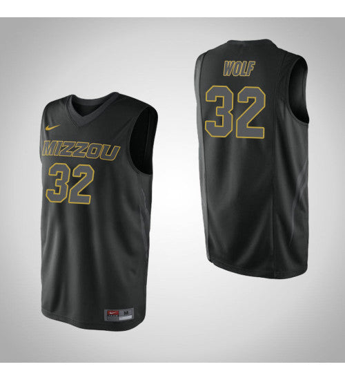 Missouri Tigers 32 Adam Wolf College Basketball Jersey Black retro stitched fan jersey RTJ3424 image 1