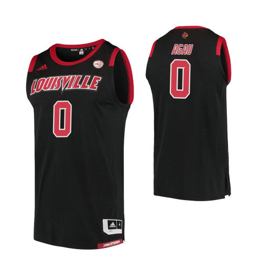 Louisville Cardinals 0 Akoy Agau College Basketball Jersey Black retro stitched fan jersey RTJ10286 image 1