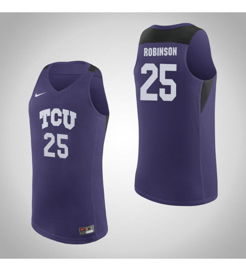 TCU Horned Frogs 25 Alex Robinson College Basketball Jersey Purple retro stitched fan jersey RTJ7936 image 1
