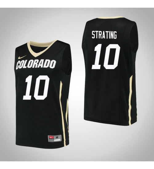 Colorado Buffaloes 10 Alexander Strating College Basketball Jersey Black 6700 retro stitched fan jersey RTJ5949 image 1