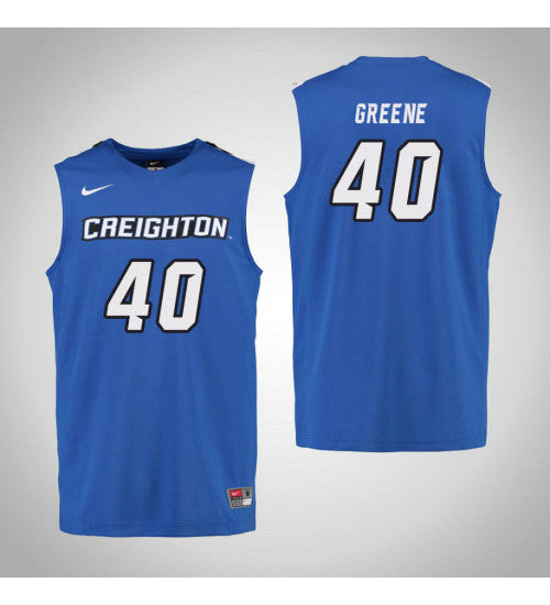 Creighton Bluejays 40 Ali Greene College Basketball Jersey Royal retro stitched fan jersey RTJ5887 image 1