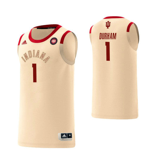 Indiana Hoosiers 1 Aljami Durham Harlem Renaissance College Basketball Jersey Cream retro stitched fan jersey RTJ5076