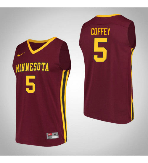 Minnesota Golden Gophers 5 Amir Coffey Performance College Basketball Jersey Maroon retro stitched fan jersey RTJ3496