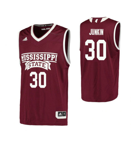 Mississippi State Bulldogs 30 Andrew Junkin College Basketball Jersey Maroon 3372 retro stitched fan jersey RTJ9277