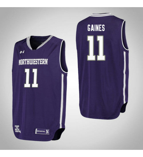 Northwestern Wildcats 11 Anthony Gaines Performance College Basketball Jersey Purple retro stitched fan jersey RTJ3011