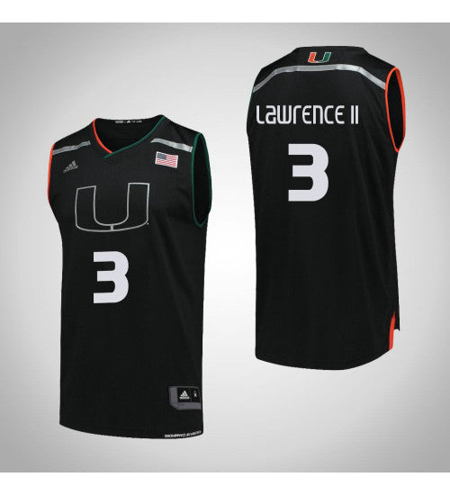 Miami Hurricanes 3 Anthony Lawrence Ii College Basketball Jersey Black retro stitched fan jersey RTJ4015 image 1