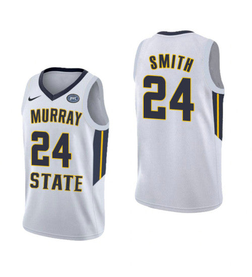 Murray State Racers Anthony Smith College Basketball Jersey White retro stitched fan jersey RTJ3372 image 1